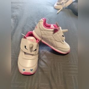 Reebok Girl's Pink & White Unicorn Sneakers